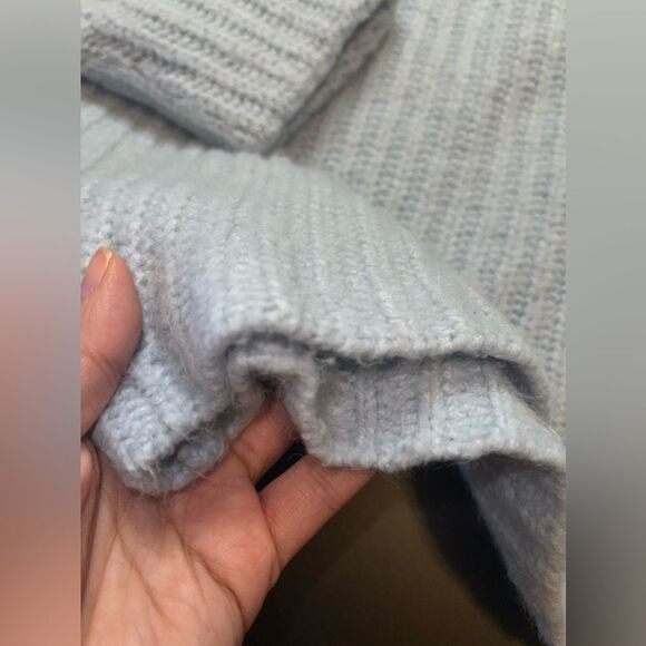 Maeve by Anthropologie Light Blue Cropped Knit Sweater Wool Alpaca Blend Sz. M - Picture 2 of 8